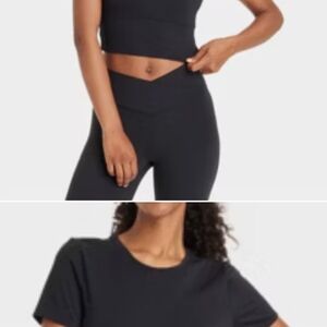 Black Women's Crop Top New By Joy Lab